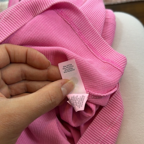 Aerie Halter Ribbed‎ Vibrant Pink Top Size Small - Picture 4 of 4